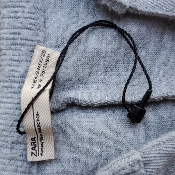 Zara fleece dolman sleeve Sweater top Small grey heather - Picture 3 of 6